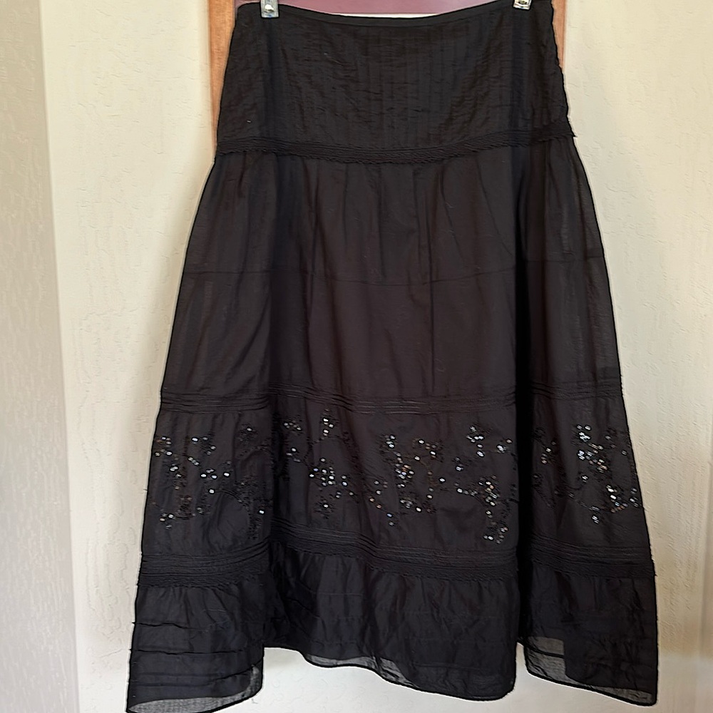 Nine West Vintage Embellished Back Skirt (Dark Black)Fully Lined-Washable.